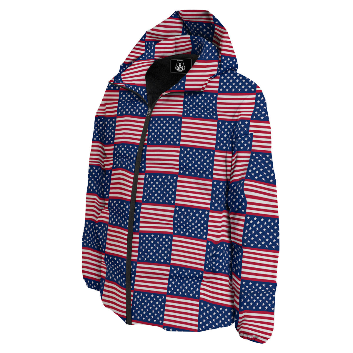 USA Flag 4th of July Print Pattern Down Jacket-grizzshop