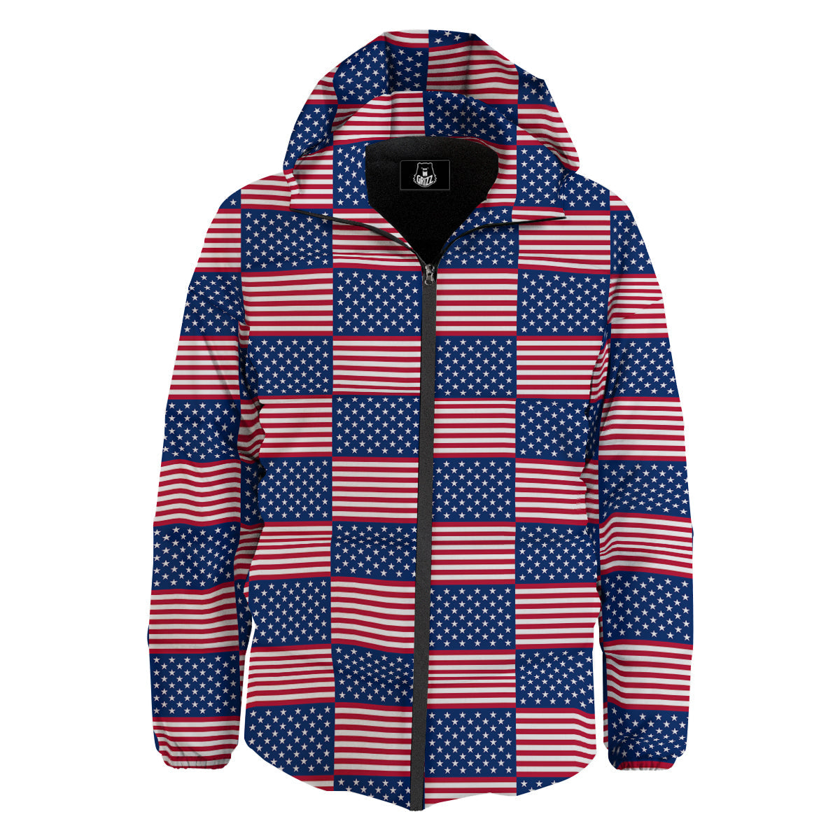 USA Flag 4th of July Print Pattern Down Jacket-grizzshop
