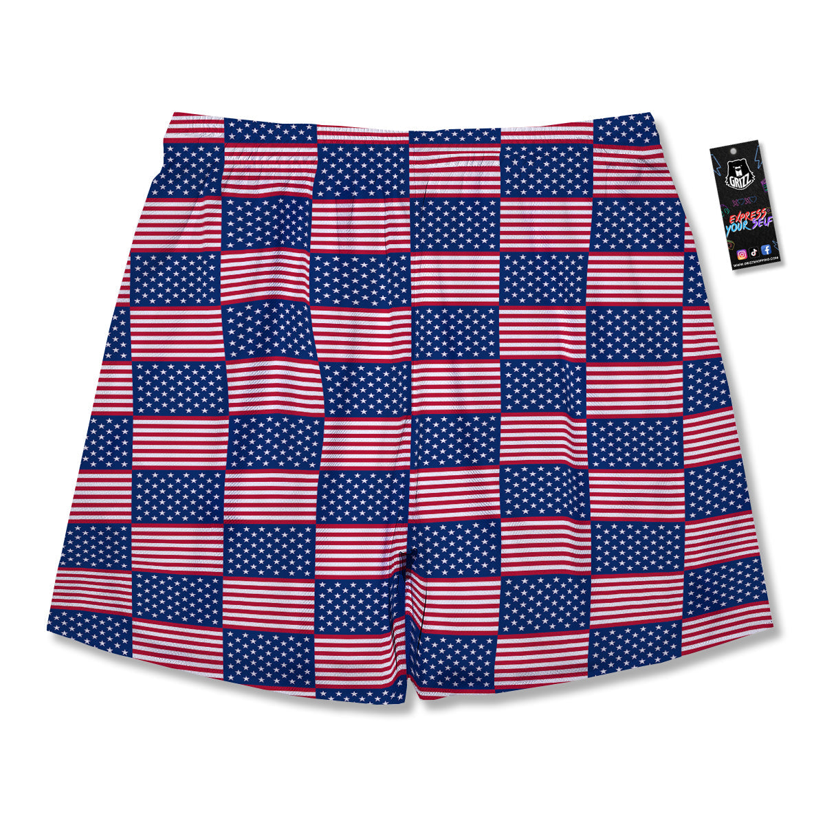 USA Flag 4th of July Print Pattern Men's Running Shorts-grizzshop