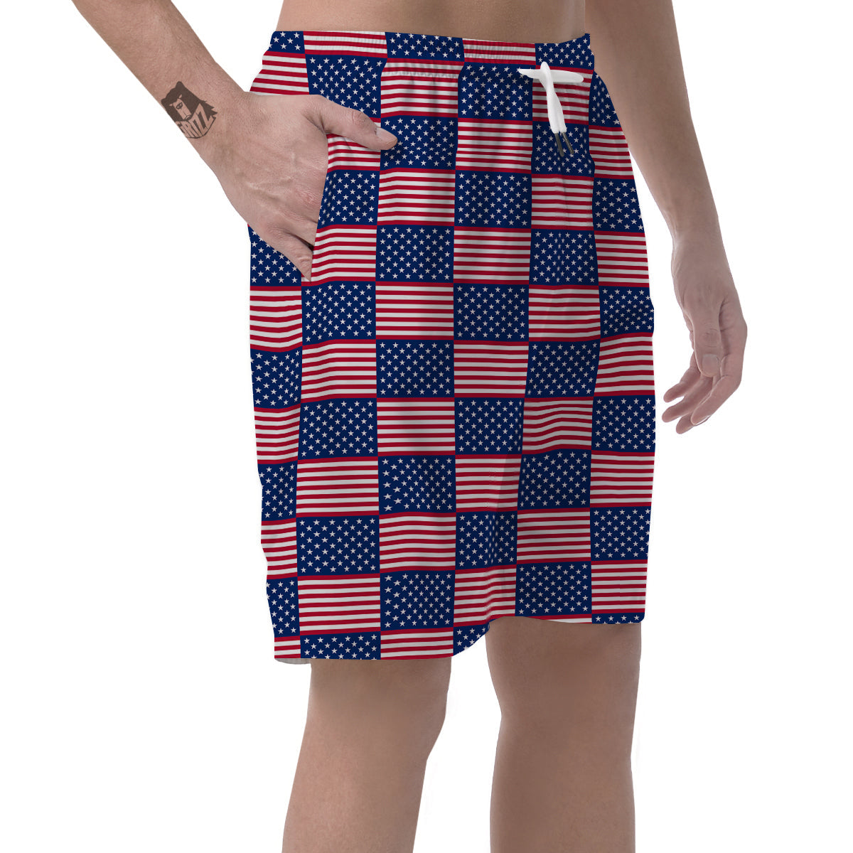 USA Flag 4th of July Print Pattern Men's Shorts-grizzshop