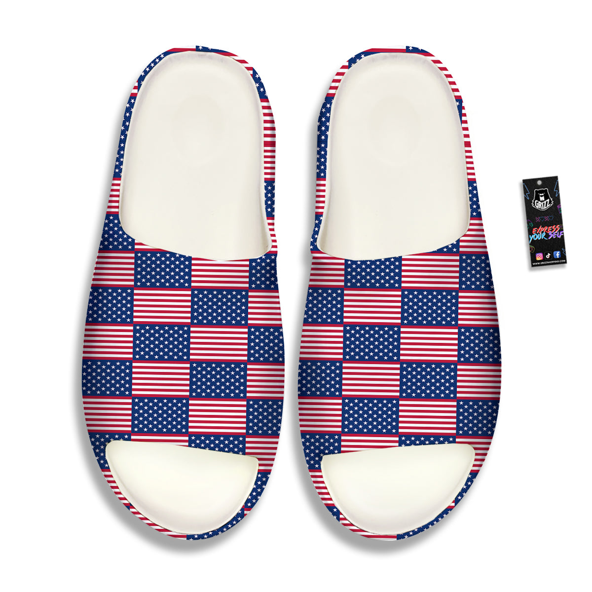 USA Flag 4th of July Print Pattern Sandals-grizzshop