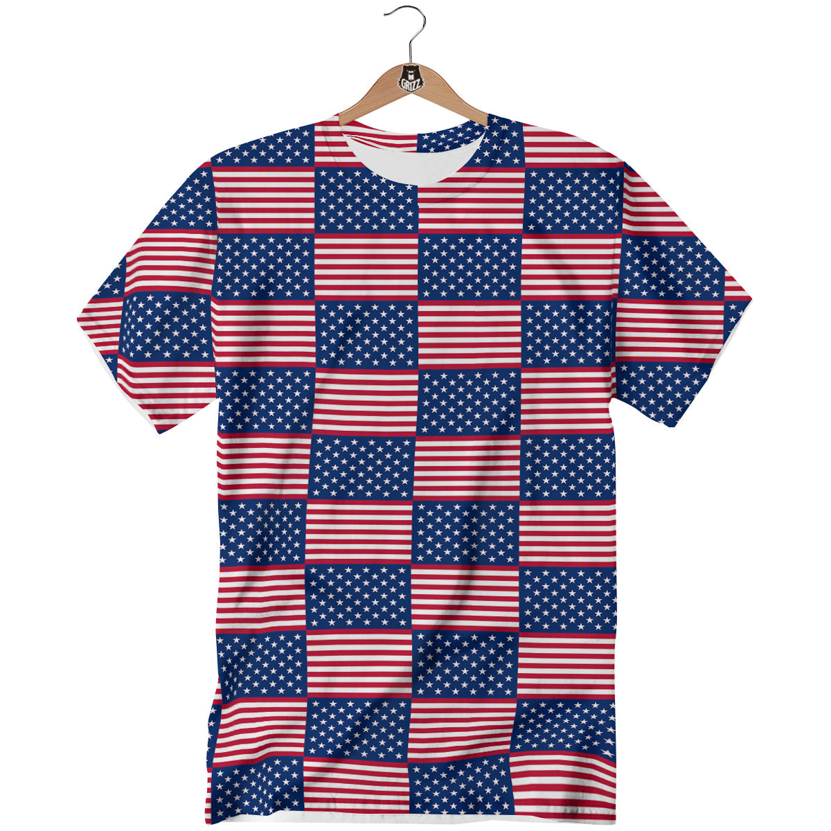 USA Flag 4th of July Print Pattern T-Shirt-grizzshop