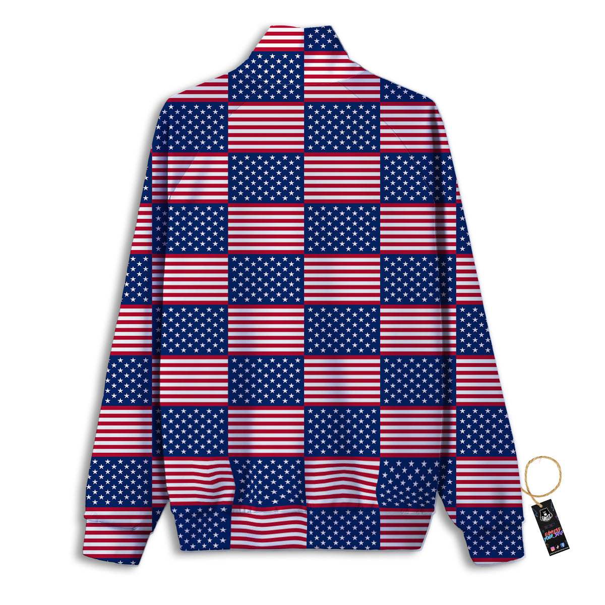 USA Flag 4th of July Print Pattern Track Jacket-grizzshop