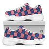 USA Flag 4th of July Print Pattern White Chunky Shoes-grizzshop