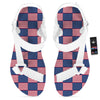 USA Flag 4th of July Print Pattern White Open Toe Sandals-grizzshop