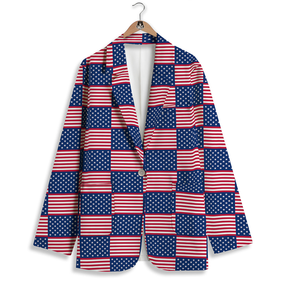 USA Flag 4th of July Print Pattern Women's Blazer-grizzshop