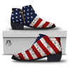 USA Flag Grunge Print Ankle Boots-grizzshop