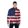 USA Flag Grunge Print Baseball Jacket-grizzshop