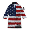 USA Flag Grunge Print Bathrobe-grizzshop