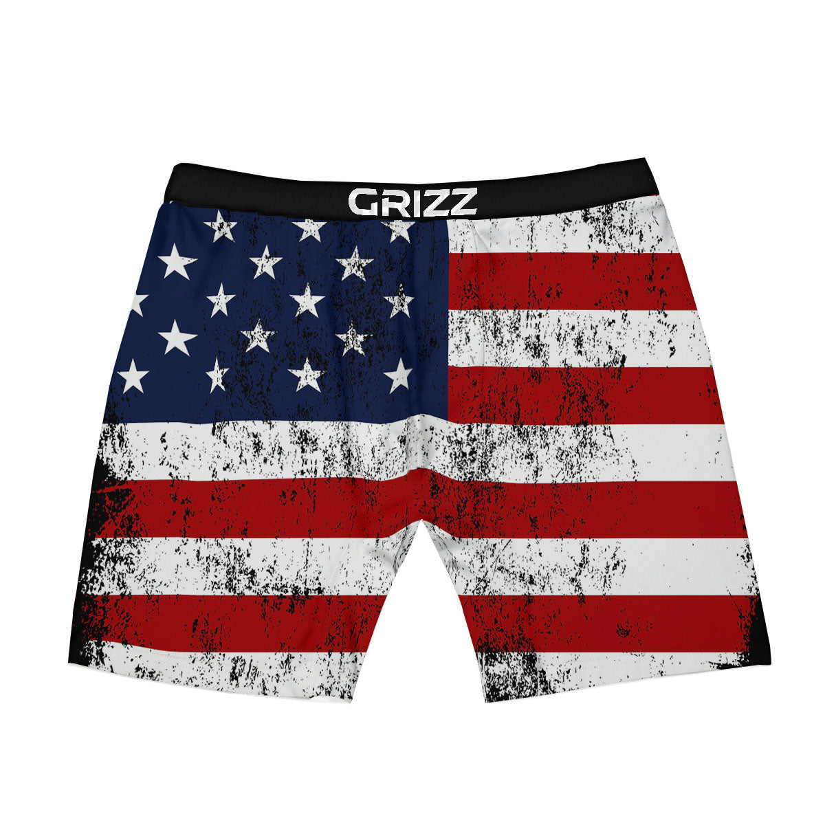 USA Flag Grunge Print Boxer Briefs-grizzshop