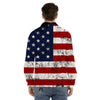 USA Flag Grunge Print Men's Dress Shirts-grizzshop