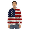 USA Flag Grunge Print Men's Dress Shirts-grizzshop