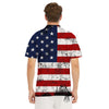 USA Flag Grunge Print Men's Golf Shirts-grizzshop