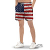 USA Flag Grunge Print Men's Gym Shorts-grizzshop