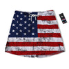 USA Flag Grunge Print Men's Running Shorts-grizzshop