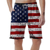 USA Flag Grunge Print Men's Shorts-grizzshop