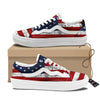 USA Flag Grunge Print Skate Shoes-grizzshop