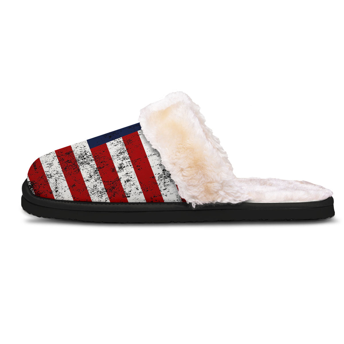 USA Flag Grunge Print Slippers-grizzshop