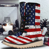 USA Flag Grunge Print Snow Boots-grizzshop