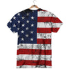 USA Flag Grunge Print T-Shirt-grizzshop