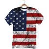 USA Flag Grunge Print T-Shirt-grizzshop