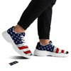 USA Flag Grunge Print White Chunky Shoes-grizzshop