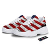 USA Flag Grunge Print White Chunky Shoes-grizzshop