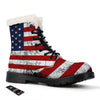 USA Flag Grunge Print Winter Boots-grizzshop