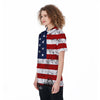 USA Flag Grunge Print Women's Golf Shirts-grizzshop