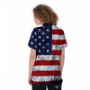 USA Flag Grunge Print Women's Golf Shirts-grizzshop