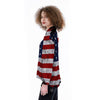 USA Flag Grunge Print Women's Long Sleeve Shirts-grizzshop