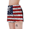 USA Flag Grunge Print Women's Shorts-grizzshop