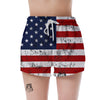 USA Flag Grunge Print Women's Shorts-grizzshop