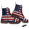 USA Flag Grunge Print Work Boots-grizzshop