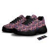 USA Flag Independence Day Print Pattern Black Chunky Shoes-grizzshop