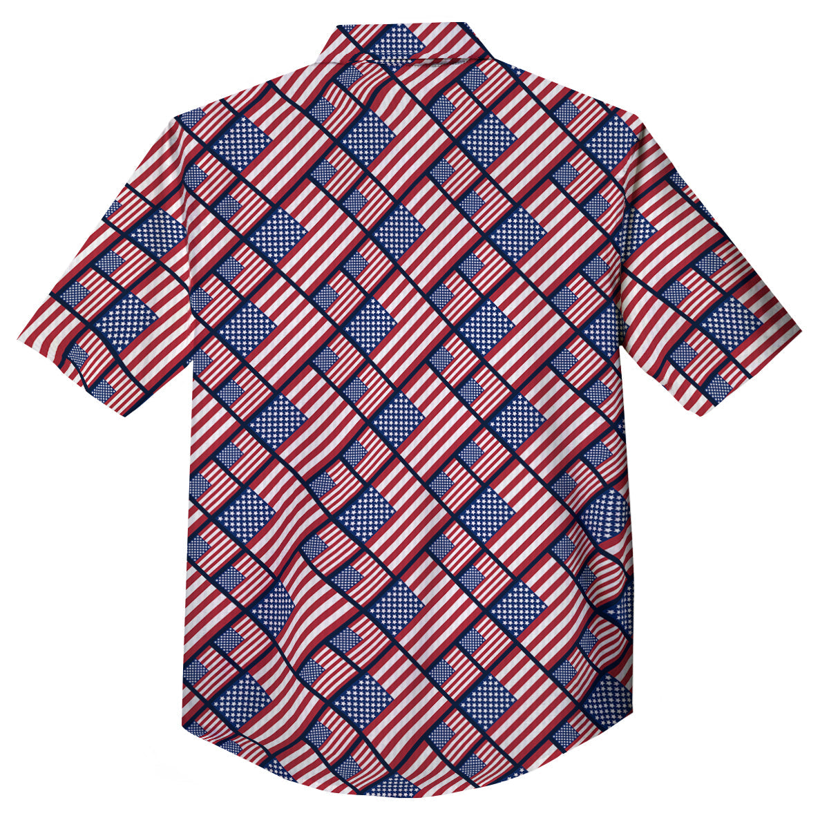 USA Flag Independence Day Print Pattern Button Up Shirt-grizzshop