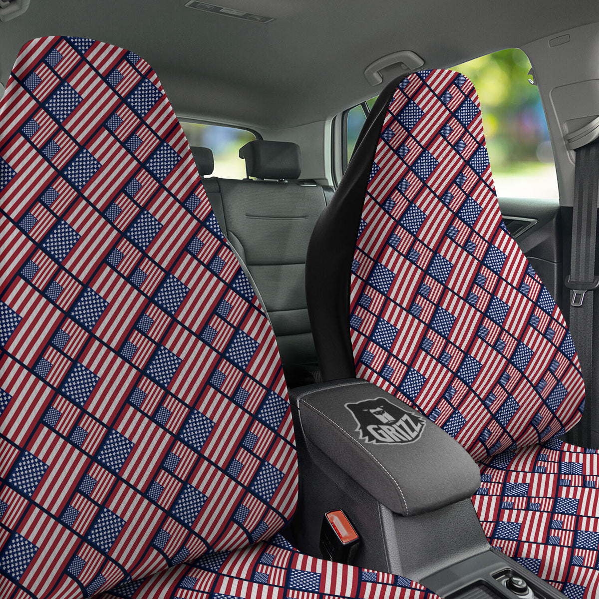 USA Flag Independence Day Print Pattern Car Seat Covers-grizzshop