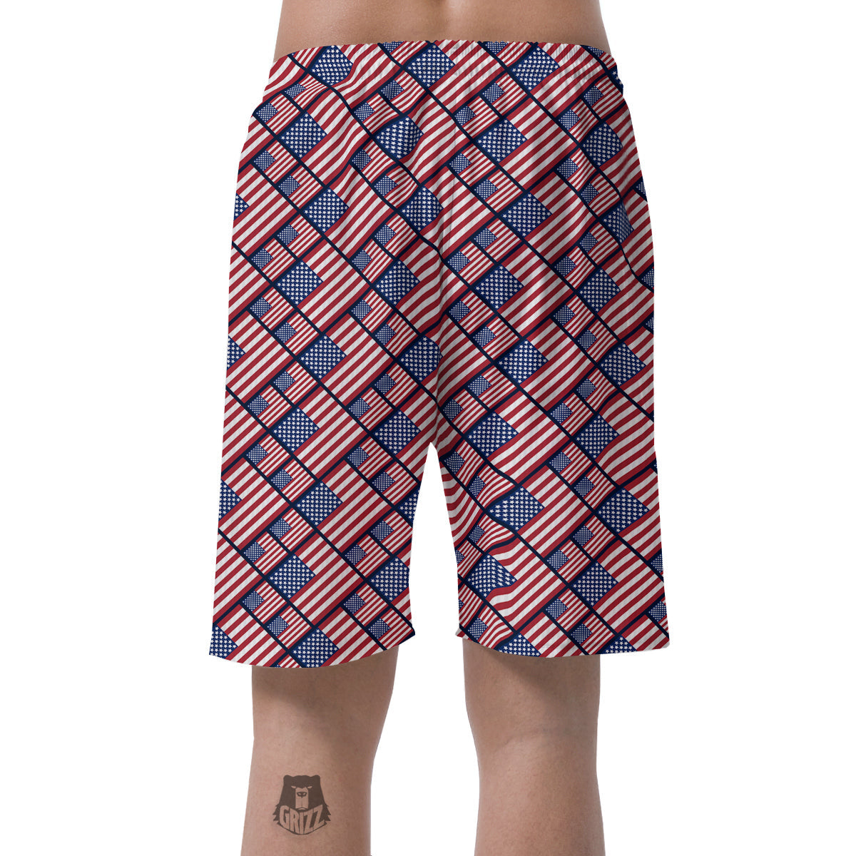 USA Flag Independence Day Print Pattern Men's Shorts-grizzshop