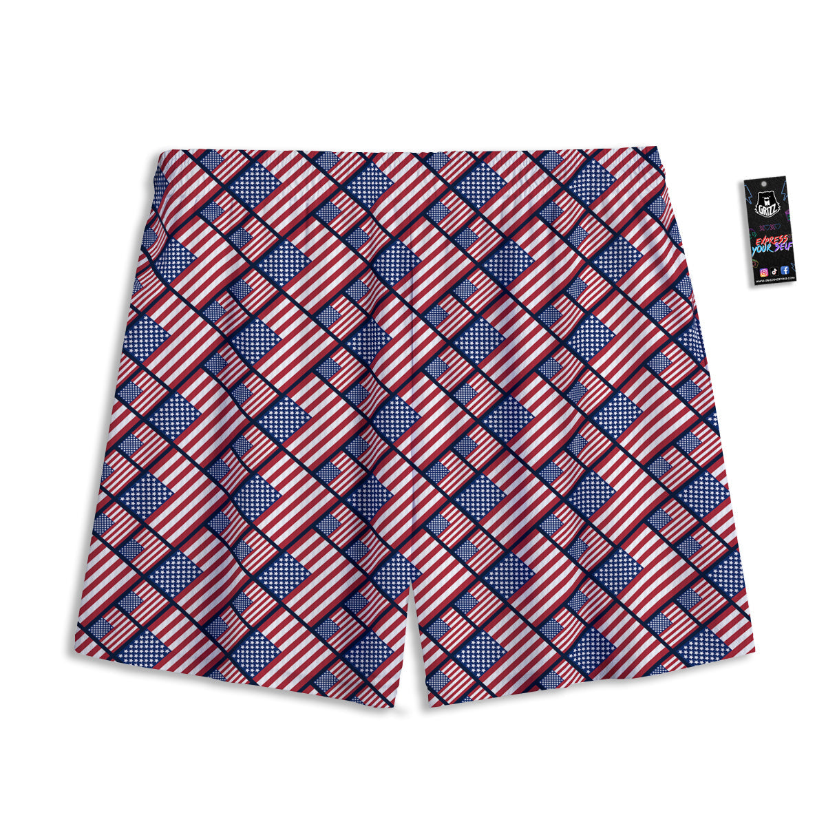 USA Flag Independence Day Print Pattern Mesh Shorts