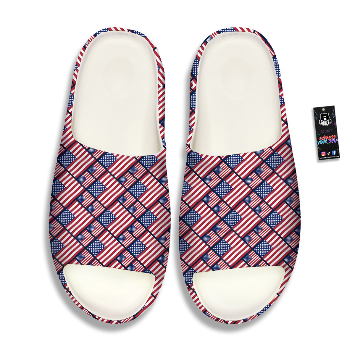 USA Flag Independence Day Print Pattern Sandals-grizzshop