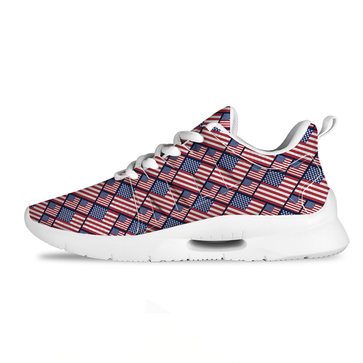 USA Flag Independence Day Print Pattern Tennis Shoes-grizzshop