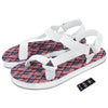 USA Flag Independence Day Print Pattern White Open Toe Sandals-grizzshop