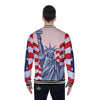 USA Flag Statue of Liberty Print Baseball Jacket-grizzshop