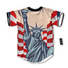 USA Flag Statue of Liberty Print Baseball Jersey-grizzshop