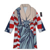 USA Flag Statue of Liberty Print Bathrobe-grizzshop