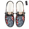 USA Flag Statue of Liberty Print Black Loafers-grizzshop