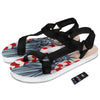 USA Flag Statue of Liberty Print Black Open Toe Sandals-grizzshop