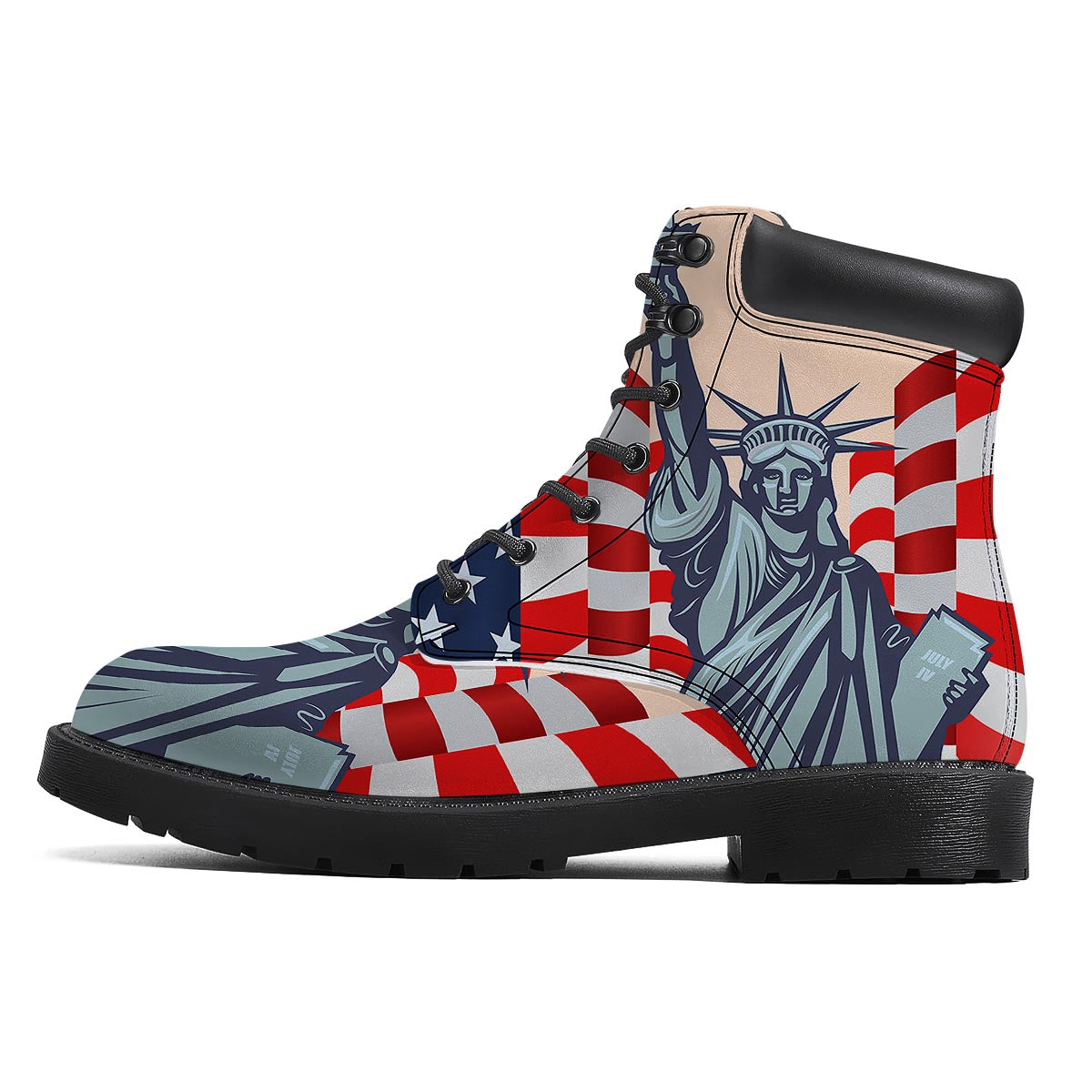 USA Flag Statue of Liberty Print Boots-grizzshop