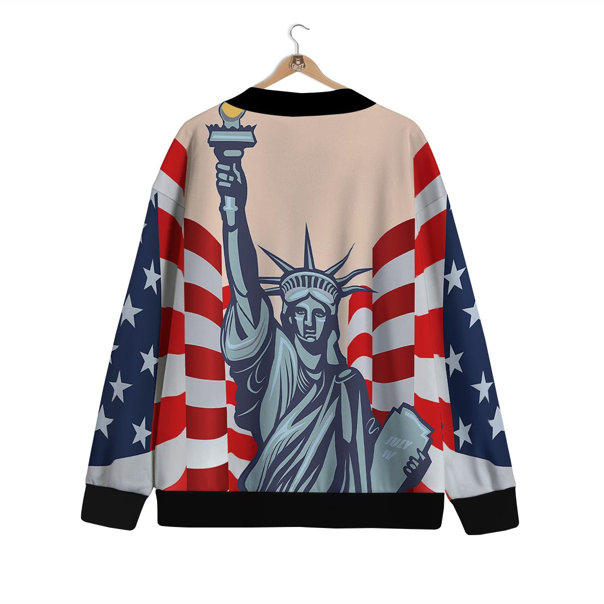 USA Flag Statue of Liberty Print Cardigan-grizzshop