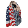 USA Flag Statue of Liberty Print Down Jacket-grizzshop